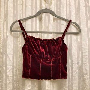 Shein Womens Velvet Corset Bodice Crop Top Cami Size XS